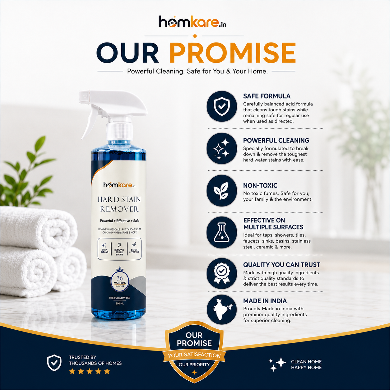 Hard Water and Oil Stain Remover || 500ML