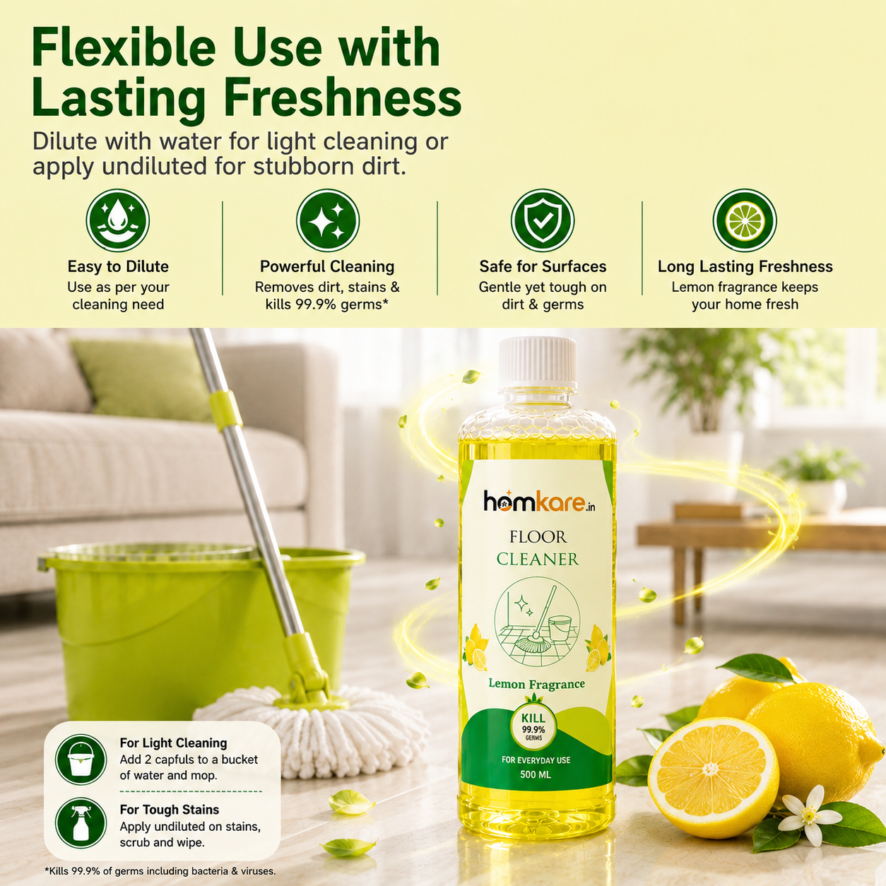 Floor Cleaner With Lemon Fragrance - 500ML