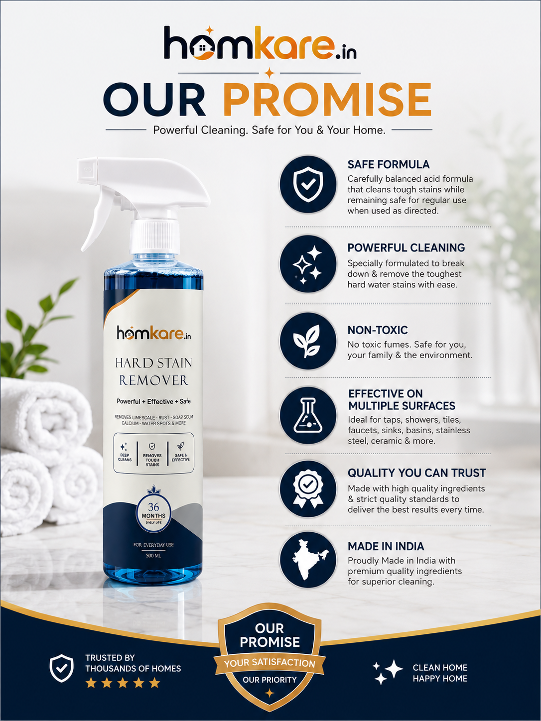 Hard Water and Oil Stain Remover || 500ML